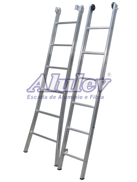 Escada Comercial de alumínio 2 lances 13 degraus Alulev